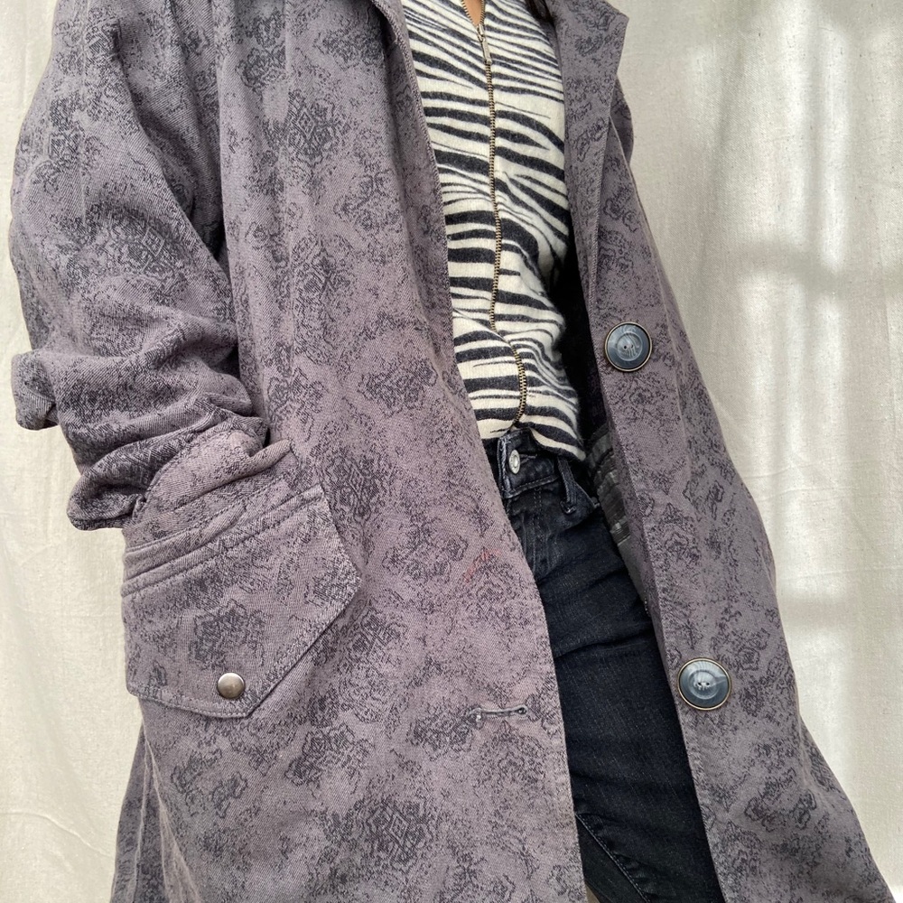 FREE PEOPLE Grey Tapestry Swing Jacket